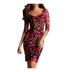 Alexia Admor Women's 8 Black Floral Embroidered Mesh Lace NWT Cocktail Dress
